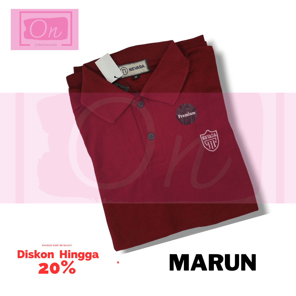 KAOS Polo PRIA BERKERAH NEVADA Original Warna MAROON Ukuran M