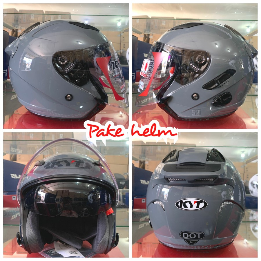 HELM KYT GALAXY FLAT R BLACK DOFF ORIGINAL / KYT GALAXY 2 VISOR TERMURAH / HELM KYT DOUBLE VISOR SNI
