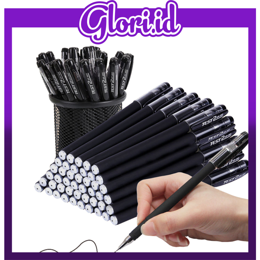

GLORI.ID Pena Polos Gel Hitam Pulpen Sekolah Kantor Import S082