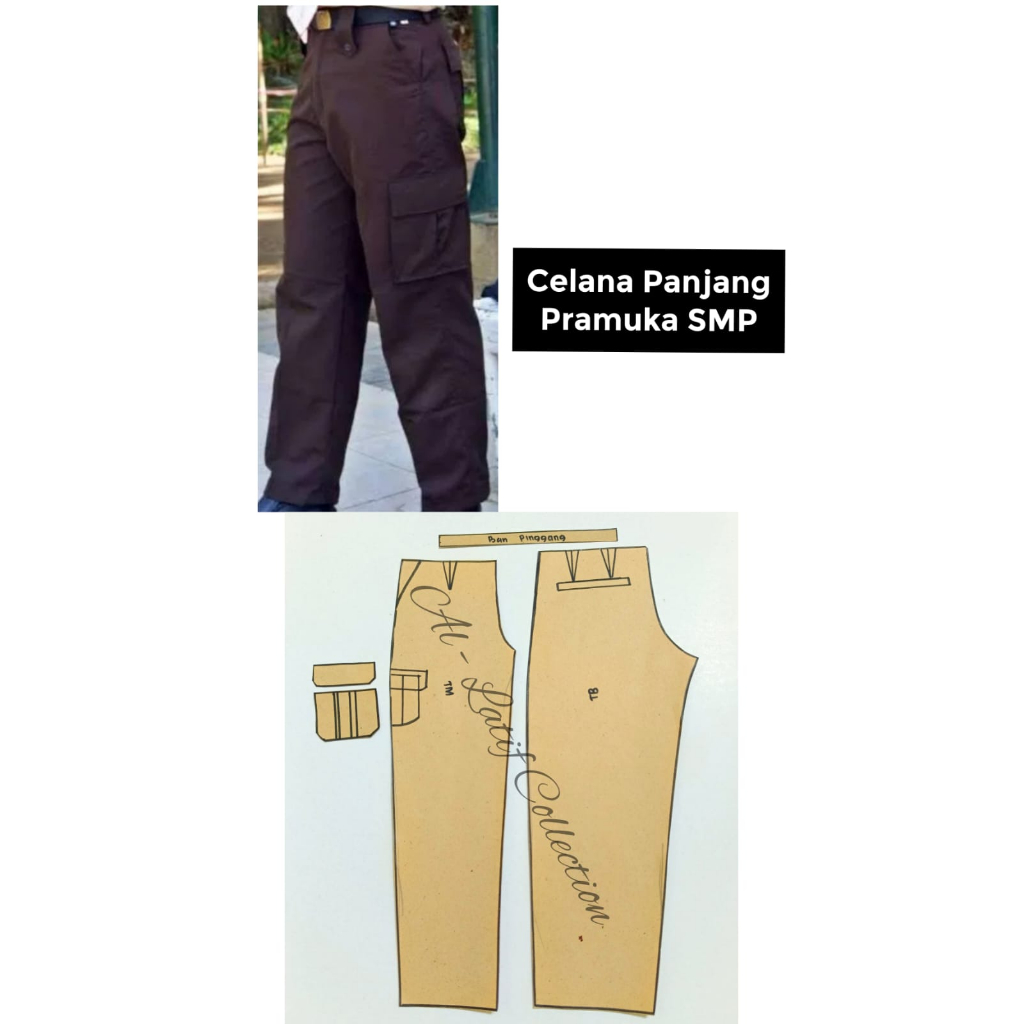Pola Jiplak / Pola Instan CELANA PRAMUKA SMP