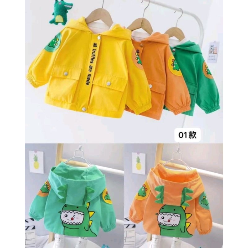 jacket parasut anak cowok motif dino