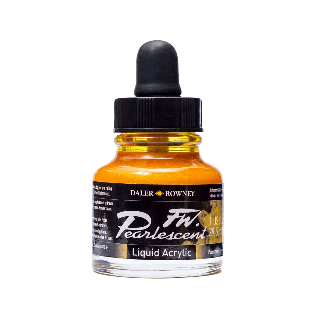 

Daler Rowney Tinta Akrilik FW Acrylic Ink Pearlescent Autumn Gold 29.5ml - Efek Kilau Untuk Lukisan