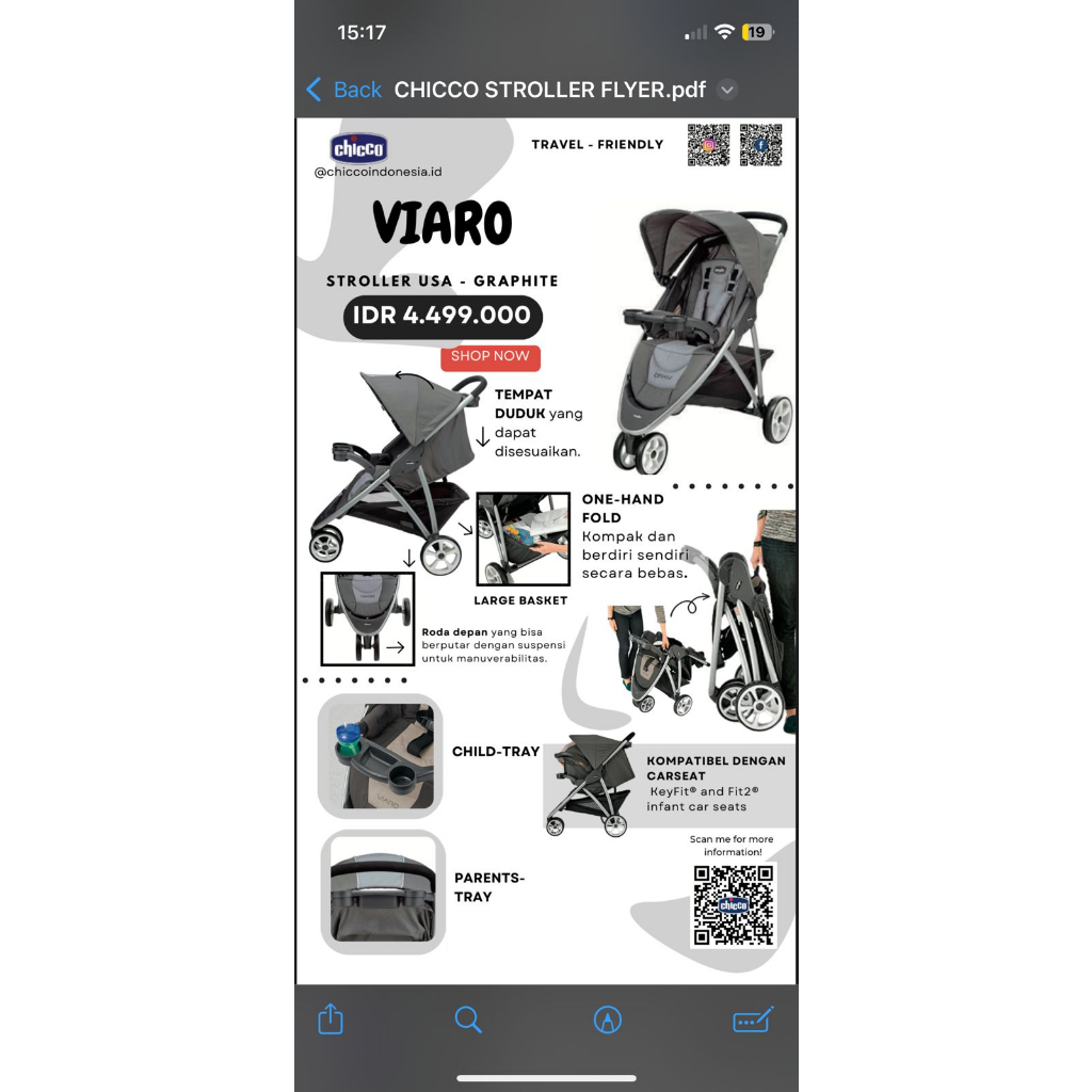 Stroller Chicco Viaro / Kereta Dorong Bayi