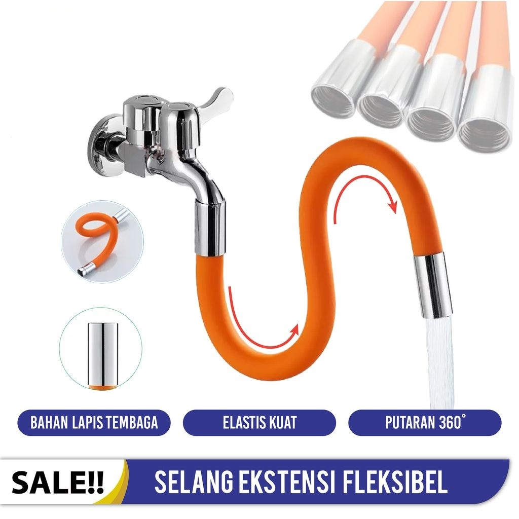 Selang Sambungan Keran Kran Pipa Air Fleksibel Faucet Extension 360 - 20CM