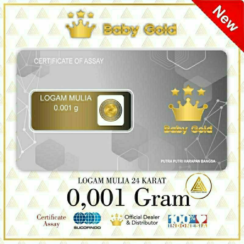 Logam mulia 24 karat babygold emas asli
