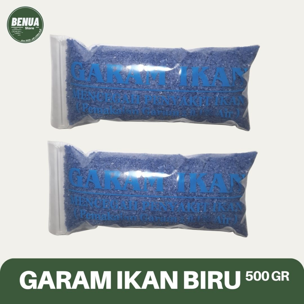 Garam Ikan Biru (Blue Salt) / Garam Obat Aquarium Ikan Non-Yodium / Garam Methylene Blue 500 gr