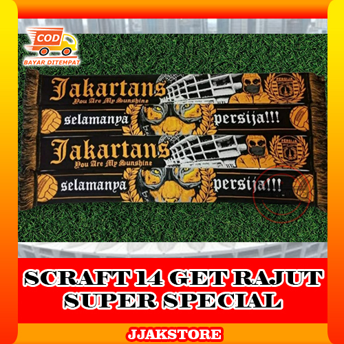 Syal Persija Jakarta Syal Jakmania Jakangel Persija The Jakmania Rajut Scraft Scarf Persija Jakarta 