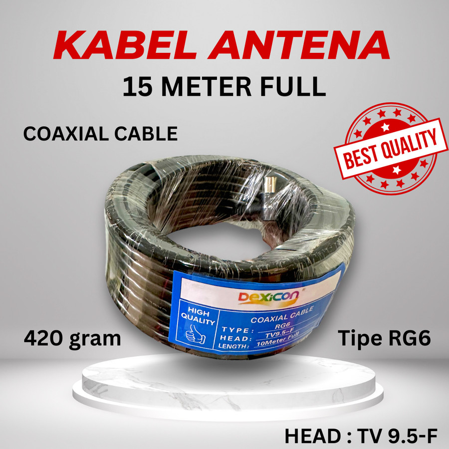 Kabel Antena Dexicon 10 & 15 meter + Konektor Antena