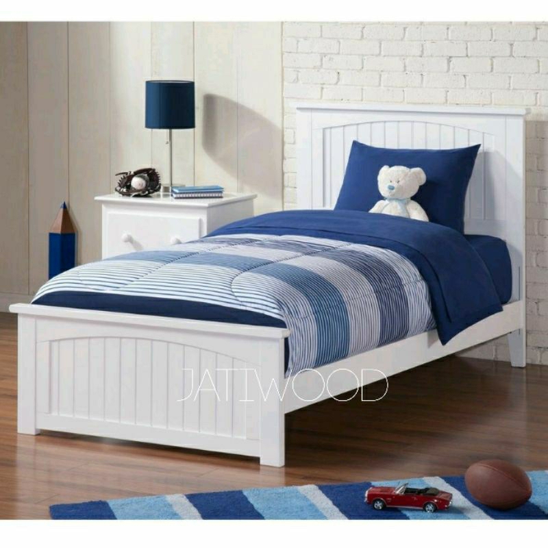 Ranjang divan minimalis duco 120x200, tempat tidur anak kayu mahoni