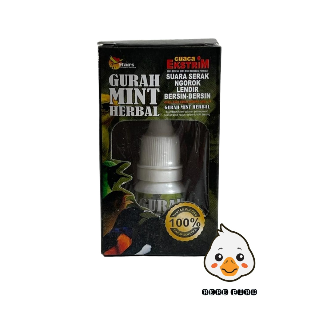 GURAH MINT HERBAL 10 ML OBAT SERAK/VITAMIN BURUNG LOMBA/OBAT BURUNG SERAK