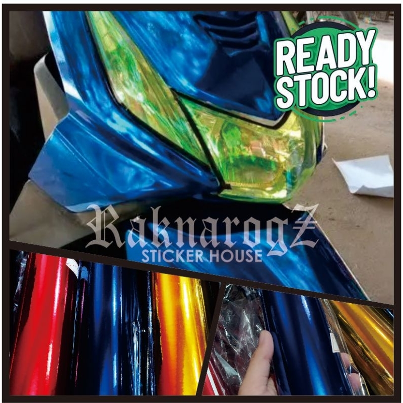 Stiker Skotlet Biru Chrome