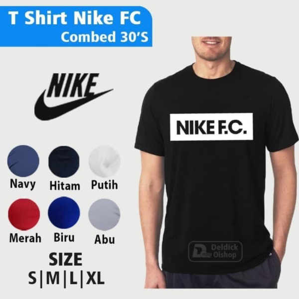 Unik BAJU KAOS OBLONG DISTRO NIKE FC HITAM COMBED 30'S PRIA WANITA - NIKE FC S Hitam Murah