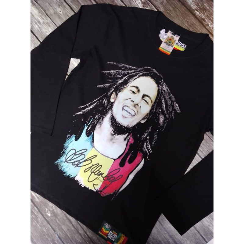 KAOS BOB MARLEY LENGAN PANJANG hitam