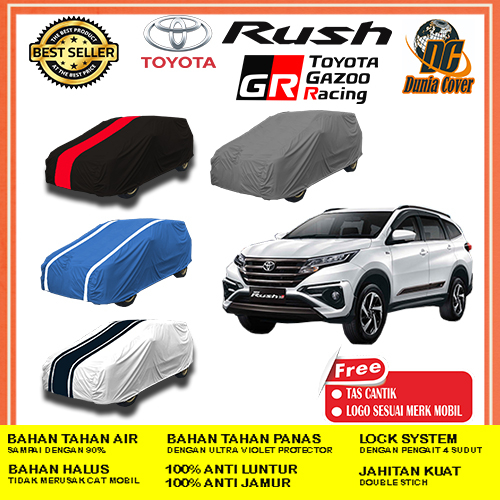 Cover Mobil Toyota Rush G, Gr Sport Anti Air Waterproof Outdoor, SARUNG MOBIL TOYOTA RUSH G, GR SPOR