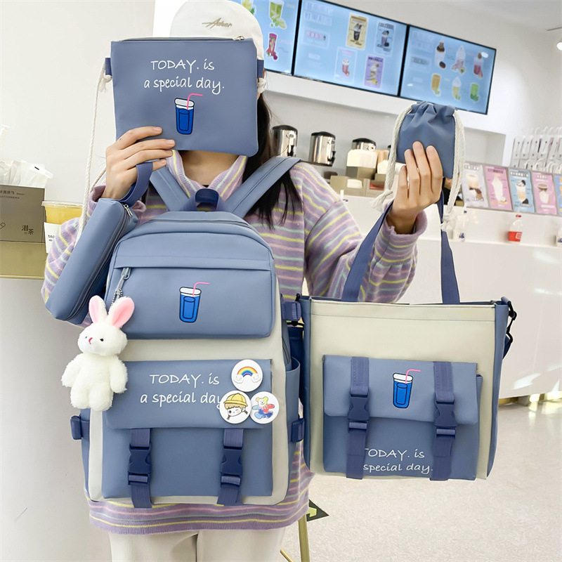 Tas Ransel Anak Perempuan Tas Set Beranak 5 In 1 Tas Sekolah Wanita SMP SMA Kampus Import Murah