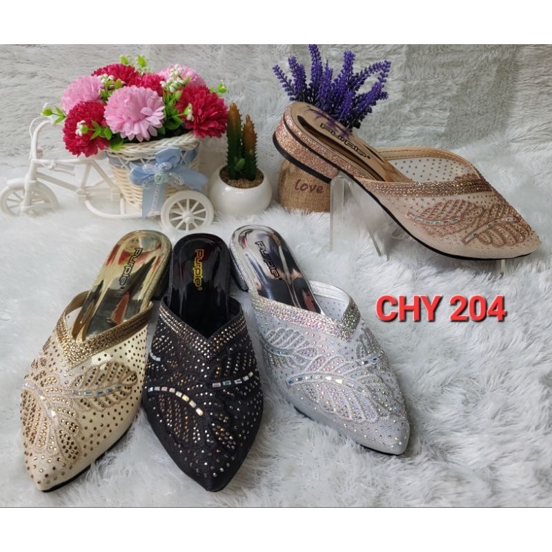 Sendal Pesta Wanita Teplek PURPLE CHY-204