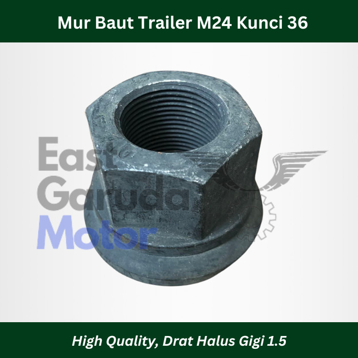Mur Baut Roda Drat Halus Trailer York M24 Kunci 36