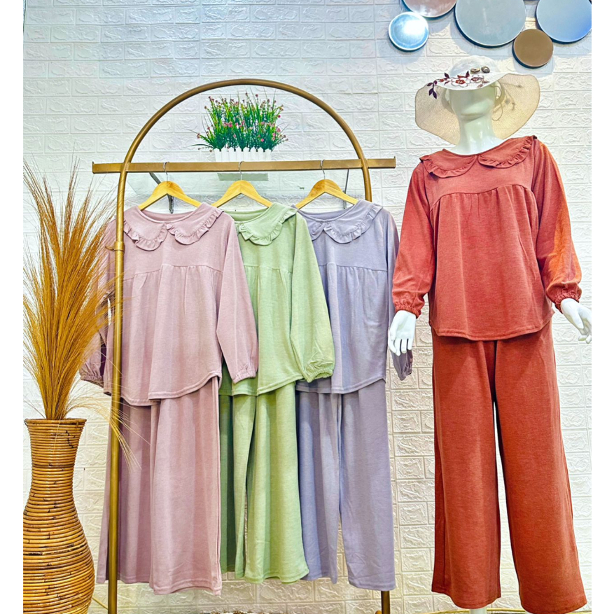 SETELAN KNIT RAMPLE| ONESET KNIT | SETELAN CELANA | SETELAN BABYDOLL