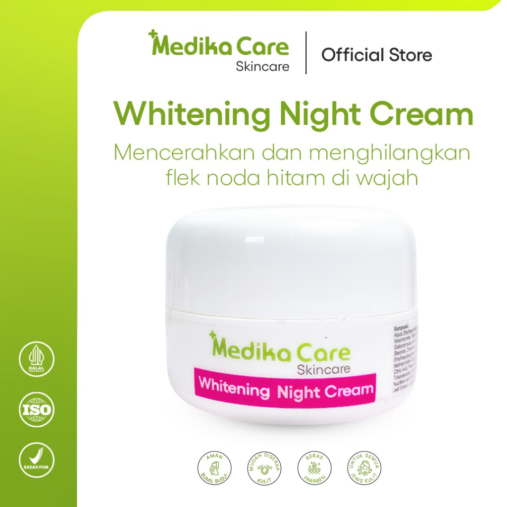 Medika Care Skincare Whitening Night Cream 10g - Cream Pemutih Wajah Night Cream