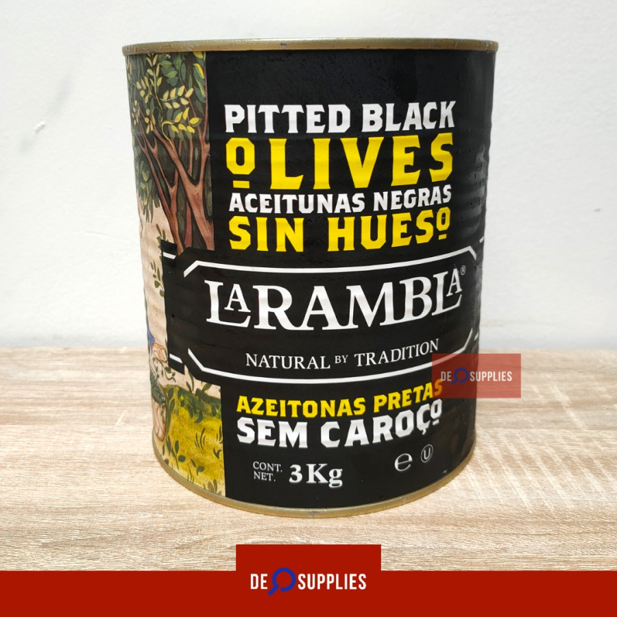 

La Rambla Pitted Black Olives 3kg - Buah Zaitun Olive Hitam Spain