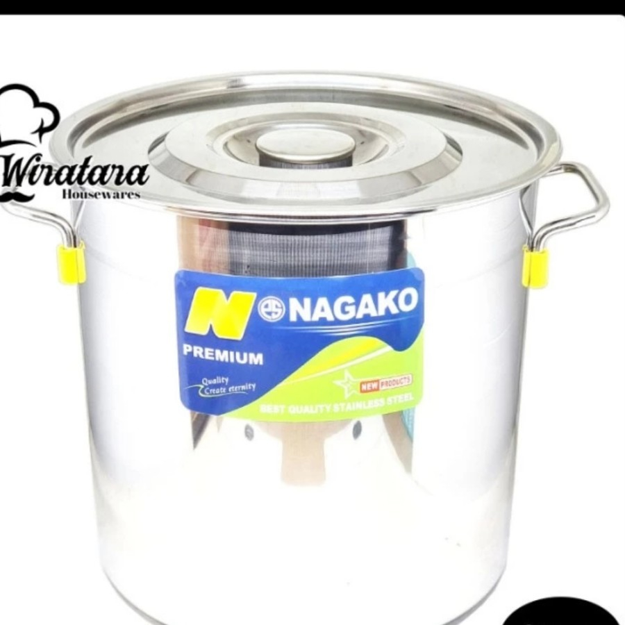 Stockpot Stock Pot Stainless Steel Awet Kuat Tebal Kapasitas 12 Liter 12L Diameter 25CM Panci Stainl