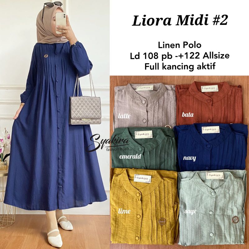 Liora midi #2 Linen polo by Syakira