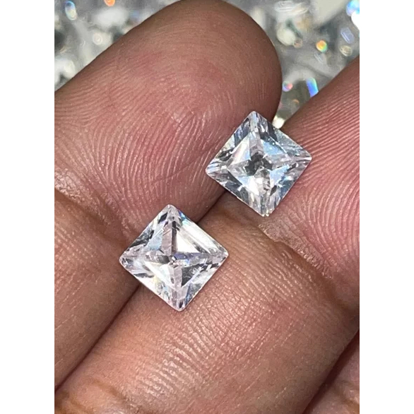 Amerikan diamond kotak 8 mili sircon american persegi empat harga satuan