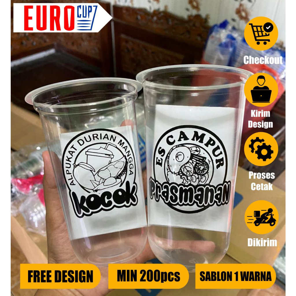 Sablon Cup Euro Oval 9,5gr 22oz & Euro Oval 8gr 18oz - Minimal Order 200pcs