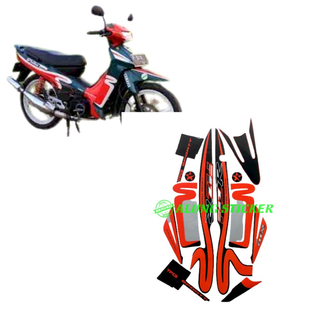 STIKER STRIPING MOTOR F1ZR CALTEX EDITION HITAM-ORANGE STANDAR