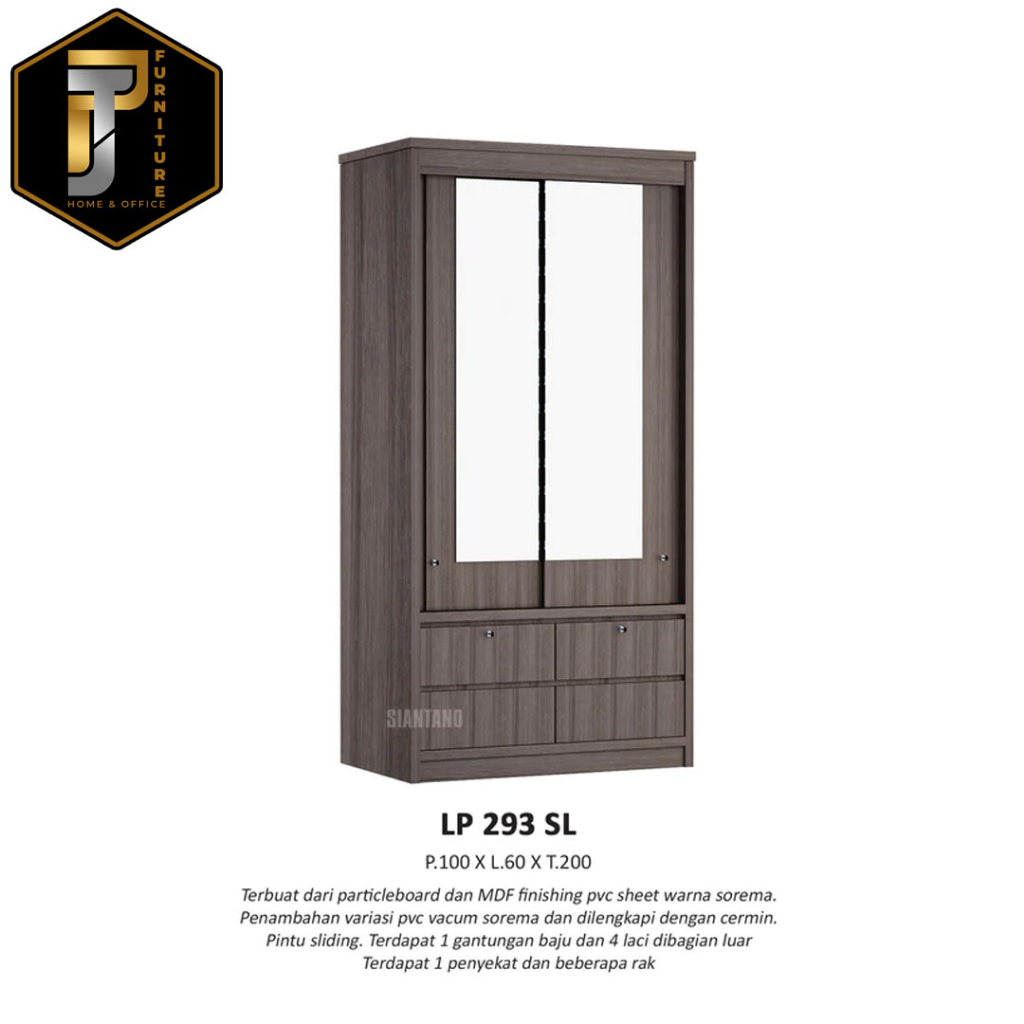 Lemari Pakaian Sliding Siantano LP 293 SL Murah Pontianak