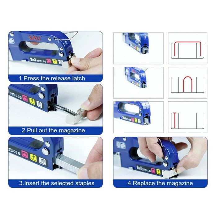 

SALI Staples Gun 3 in 1 Heavy Duty Stapler Staple