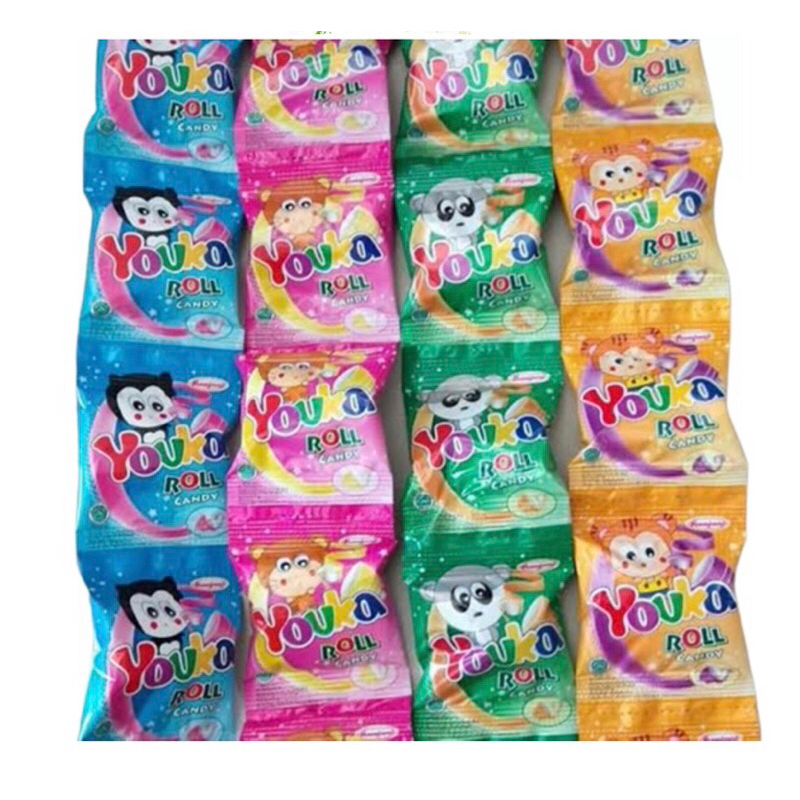 

Permen Youka Roll 1 Pack isi 20pcs @4,5gr Youka Roll Candy Permen Jelly Gulung