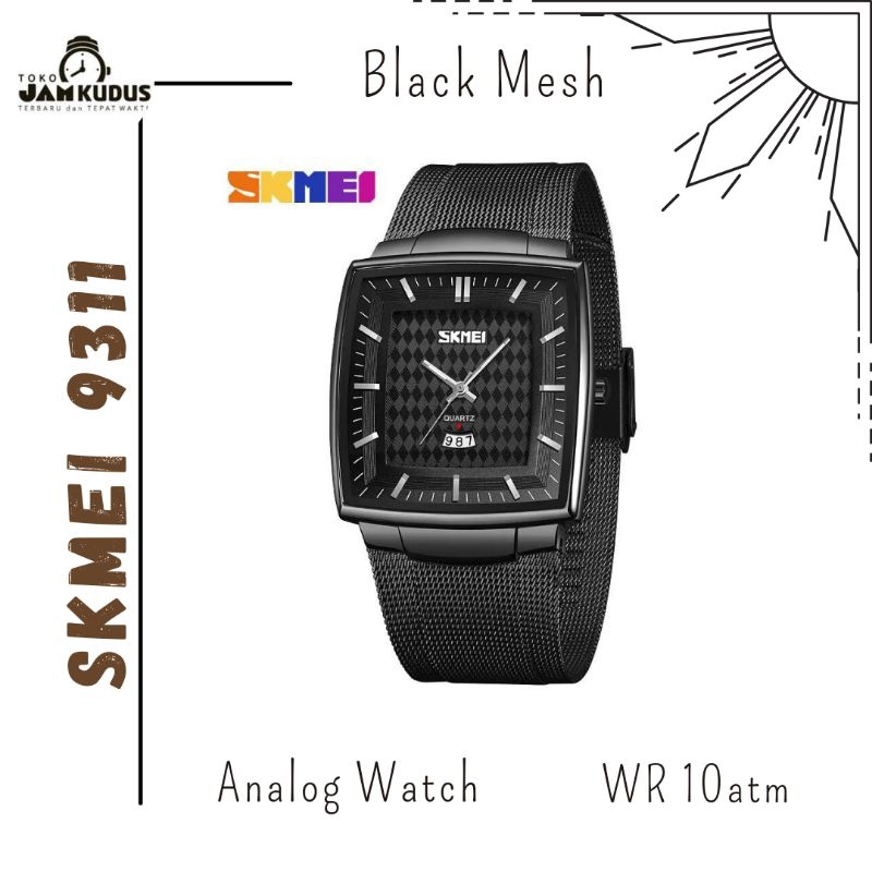 SKMEI 9311 ORIGINAL BLACK MESH PRIA