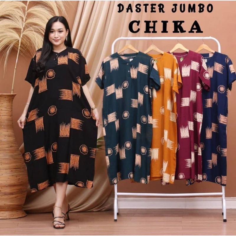 Baju Daster Dress Dres Pekalongan Jumbo Harian Rayon Tidur Lengan Pendek ld 125 Kancing Depan Adem D