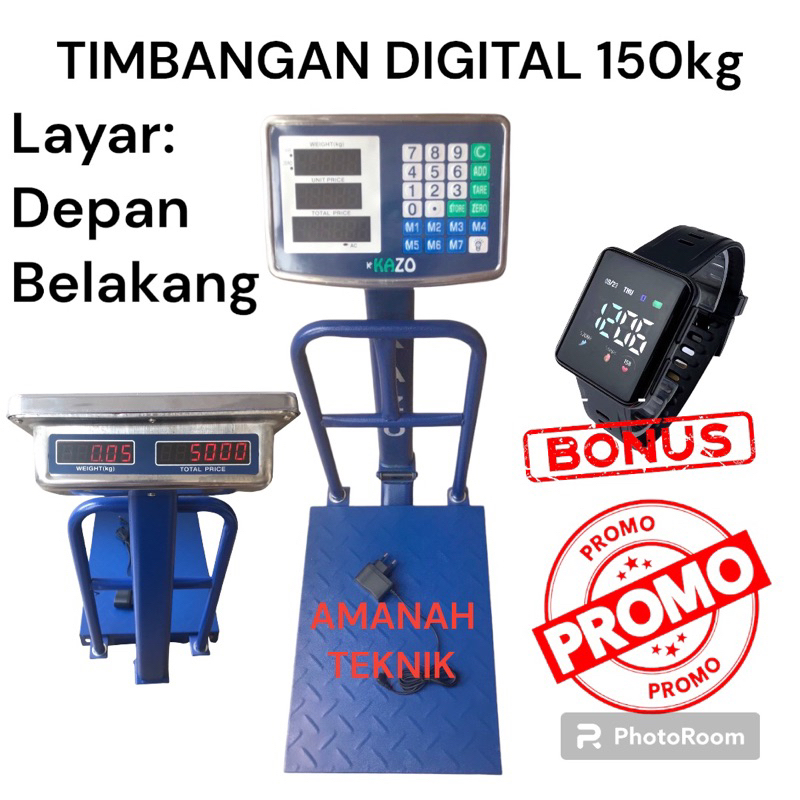 Timbangan 150kg KAZO Timbangan duduk elektrik 150kg Timbangan elektrik 150kg 2 display Timbangan dig