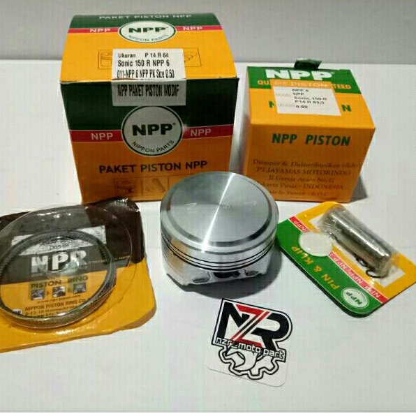 NPP6//PISTON KIT /SEHER SET RING BORE UP PEN 14 MM MENTAH 63,5/64/64,5/65 MM HONDA SONIC NEW LED CB1