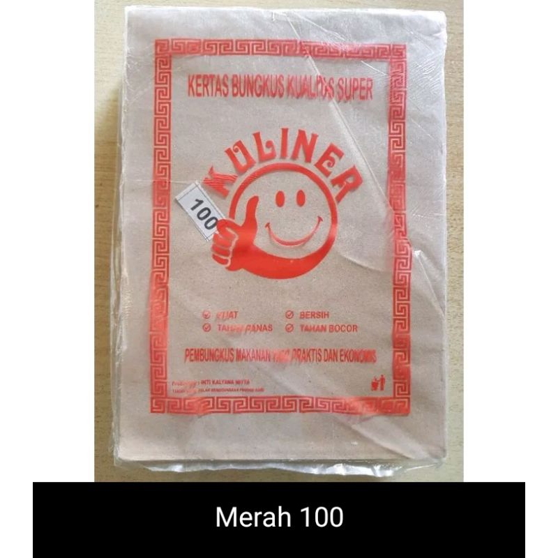 

Kertas Nasi / Kertas Pembungkus Makanan Cover Merah isi 100pcs