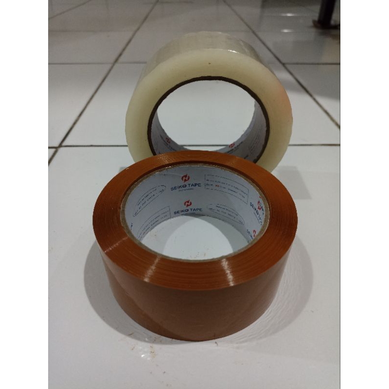 

lakban 45x100 yard full bening dan coklat