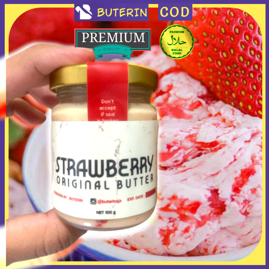 

Selai Strawberry Asli Butter for Toast Stroberi Mentega Halal Sehat BUTERIN