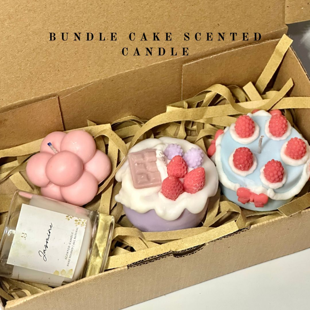 Bunde cake scented candle| cake scented candle| hampers| gift| premium scented candle| lilin aromate