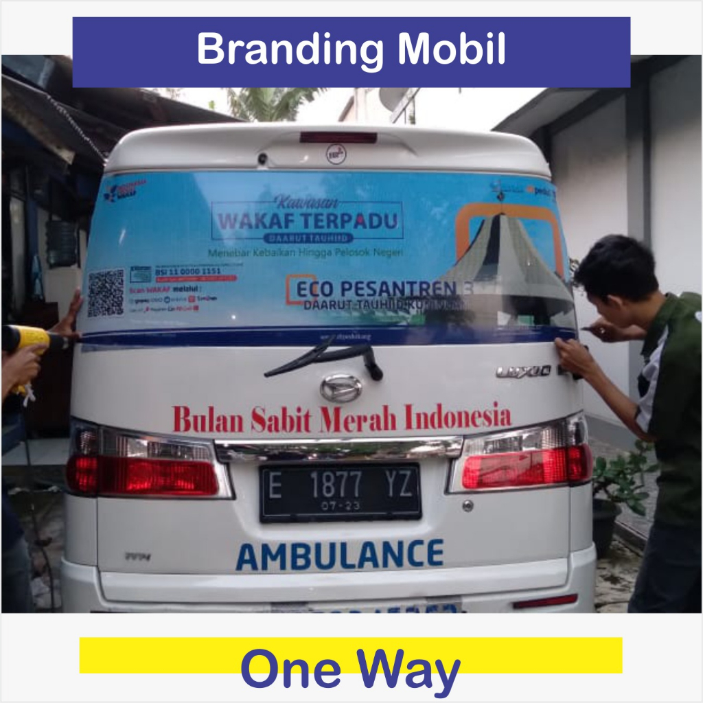 Branding Mobil One Way Kaca belakang