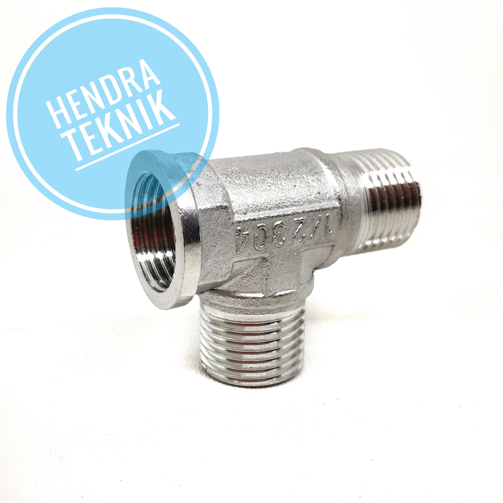 TEE SHOWER 1/2" SAMBUNGAN T SHOWER STAINLESS TEE CLOSET TEE KRAN TE CABANG BIDET CABANG 3 DRAT LUAR 
