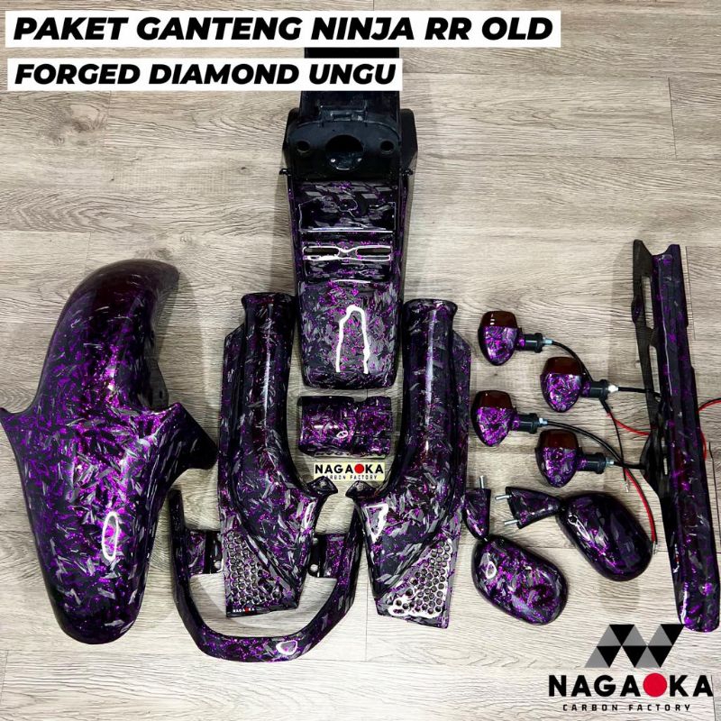 [READY] PAKET GANTENG NINJA RR OLD CBU CARBON FORGED DIAMOND PREMIUM KEVLAR BODY COVER RANTAI SPION 