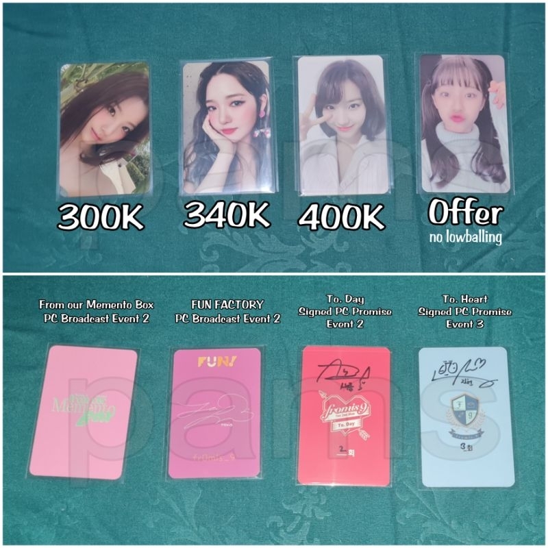 [READY INA] fromis_9 Rare Photocard Promise Event & Broadcast Event
