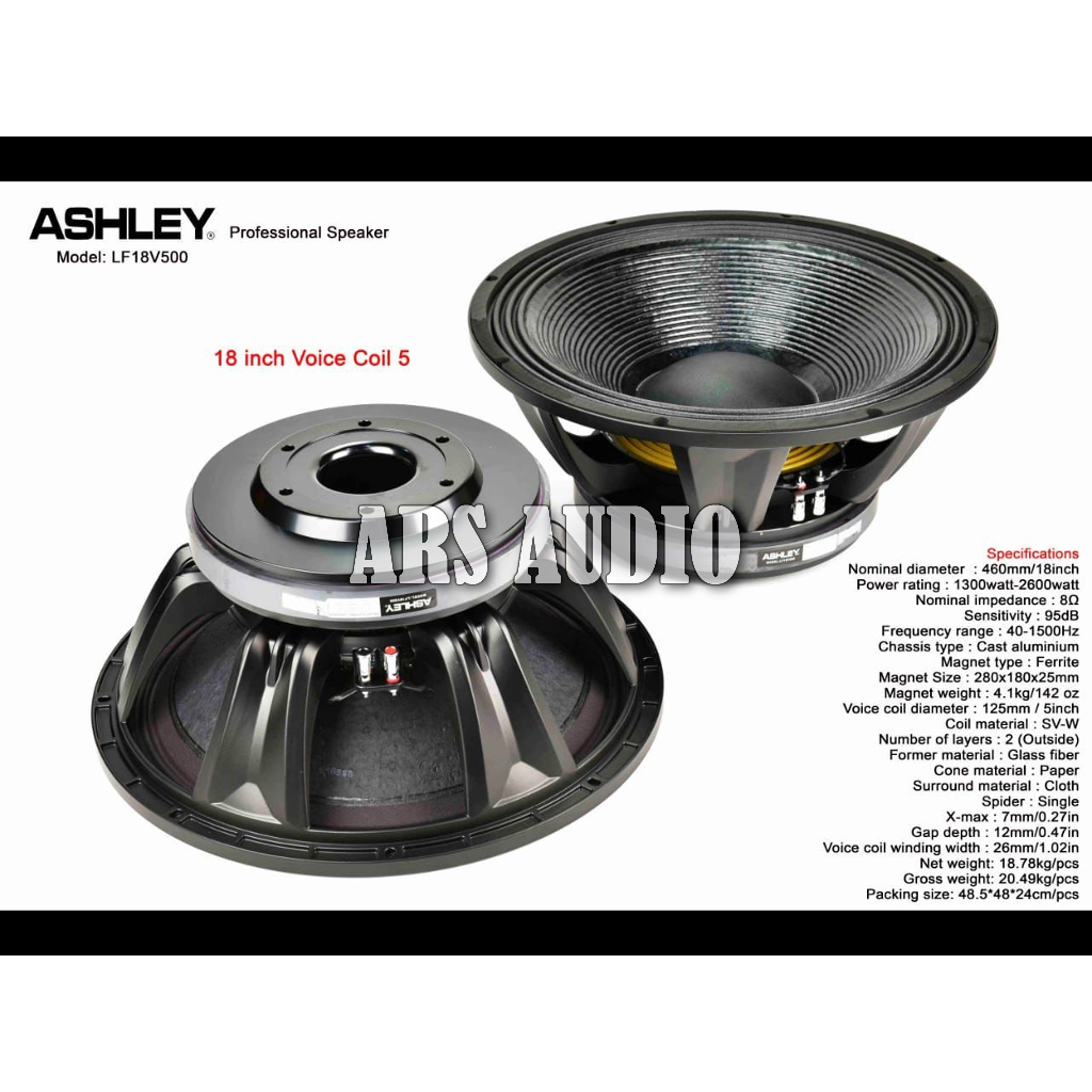 Ashley 18V500 speaker 18inch Horreg Murah