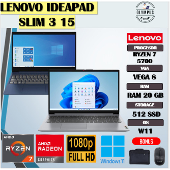 LENOVO IDEAPAD SLIM 3 15 RYZEN 7 5700 20GB 512GB VEGA8 W11 15.6FHD GRY
