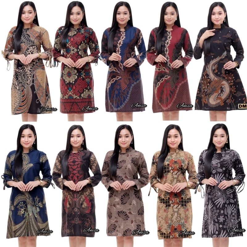 atasan baju batik tunik wanita M L XL XXL XXXL - baju batik tunik wanita - atasan batik wanita - tun
