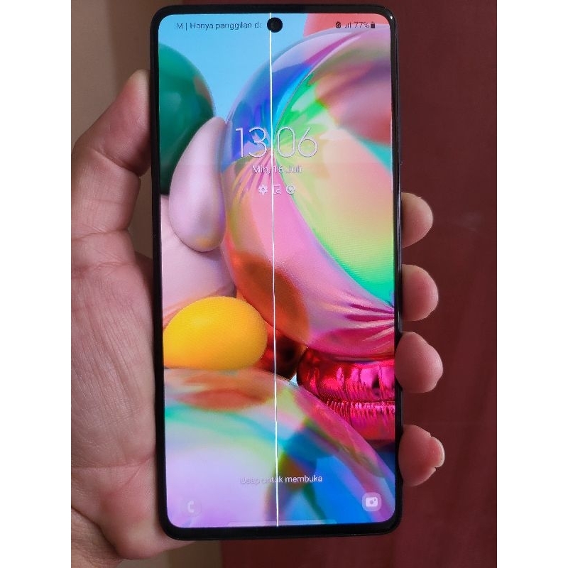 LCD ORIGINAL COPOTAN AMOLED SAMSUNG A71 Minus bergaris 1 helai