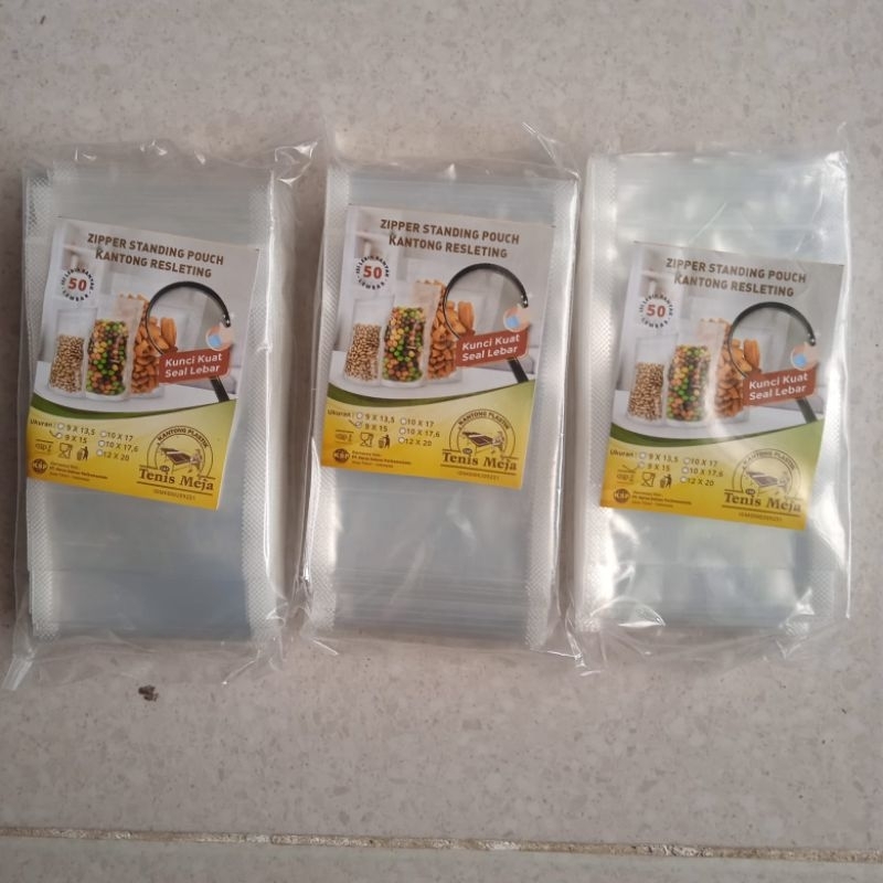 STP 9x15 Standing Pouch Ukuran 9 x 15 Plastik Berdiri Klip Tebal
