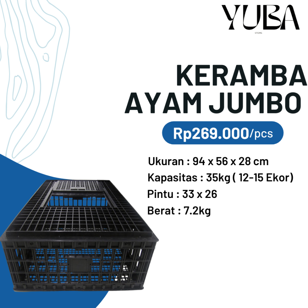 Keranjang Kerambah Besar Jumbo Ayam / Kelinci Hitam Alat Ternak Ayam
